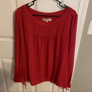LOFT light red long sleeve blouse!